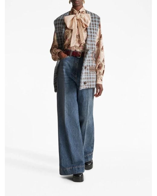 Etro Gray Houndstooth Over Vest