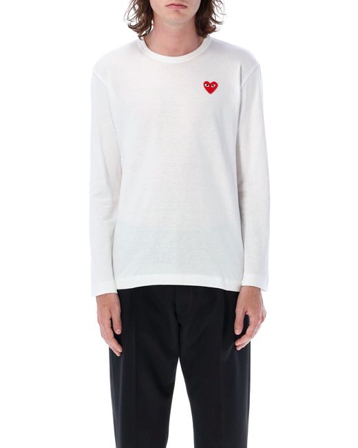 COMME DES GARÇONS PLAY White Heart Long-Sleeve T-Shirt