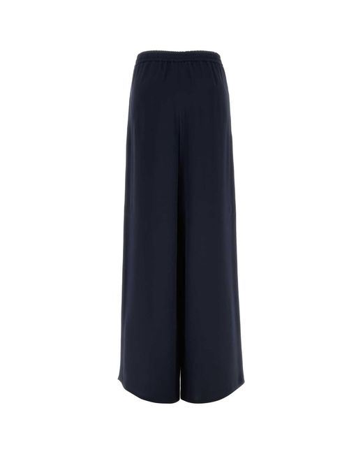 Max Mara Blue Silk Volonta Wide-Leg Pant