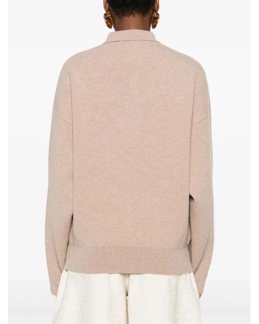 Jacquemus Natural Wool-Cashmere Polo Neck Sweater