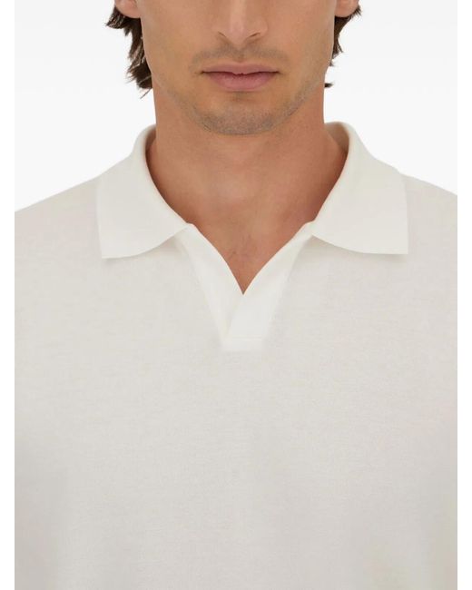 Herno White Cotton Derby Polo T-Shirt for men