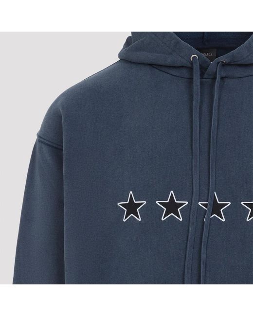 Balenciaga Blue Washed Oversized Hoodie for men