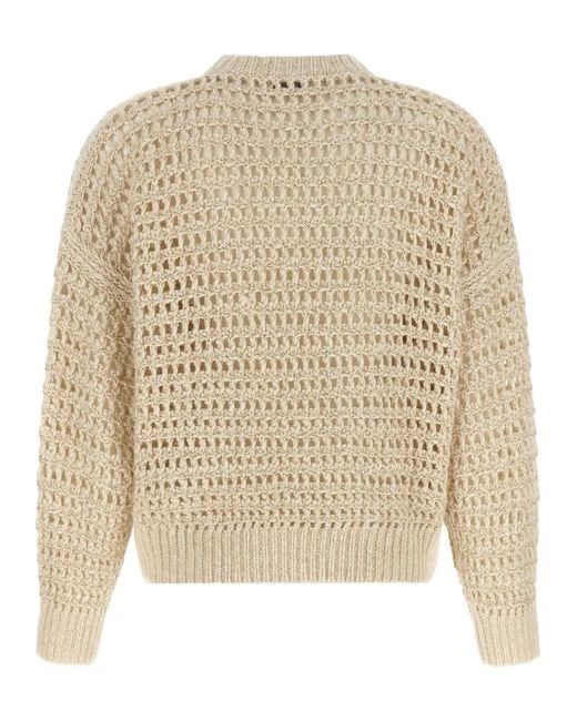Brunello Cucinelli Natural 'Dazzling Braids' Sweater