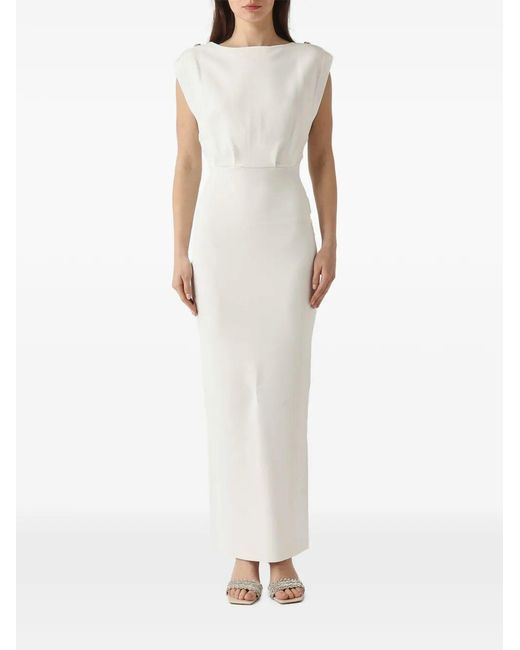Elisabetta Franchi White Elegant Monogram Dress