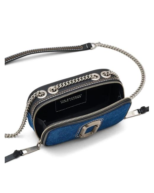 Marc Jacobs Blue The Denim Chain Snapshot Shoulder Bag