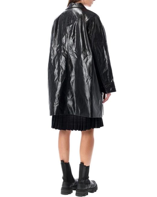 Low Classic Black Oversized Faux Leather Coat