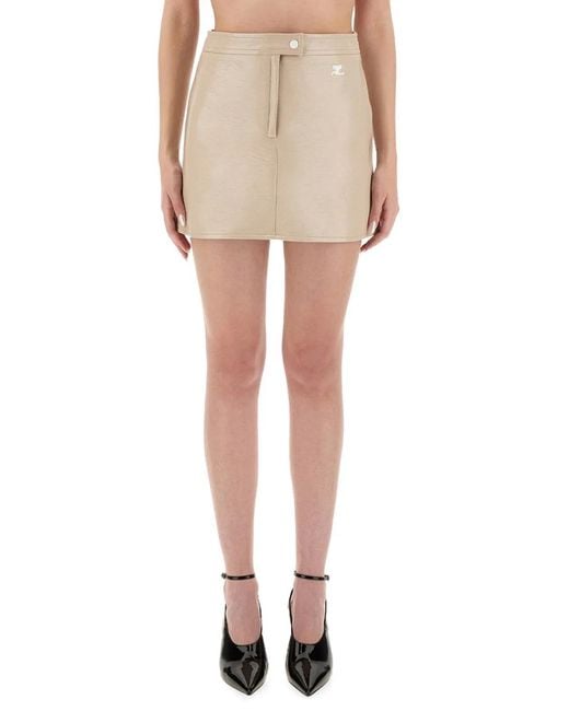 Courreges Natural Courregès Vinyl Mini Skirt Reedition