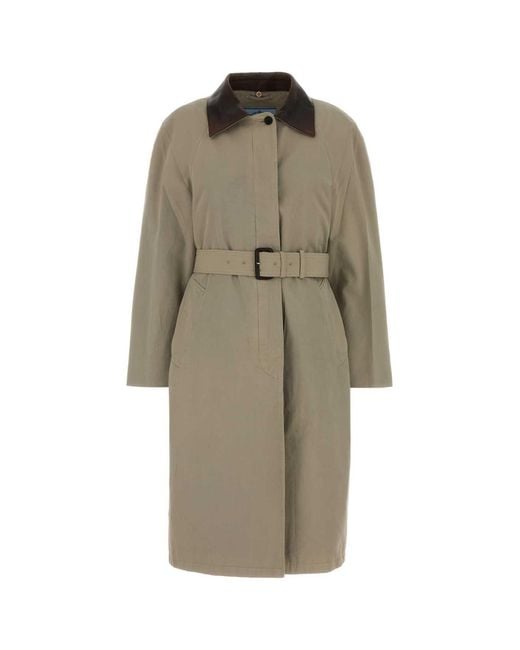 Prada Natural Dove Cotton Overcoat