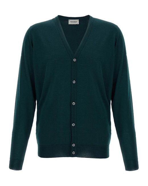 John Smedley Green 'Petworth' Cardigan for men