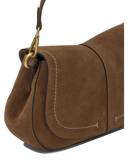 Gianni Chiarini Brown Cow Leather Polyester Polyurethane Cotton Shoulder Bags