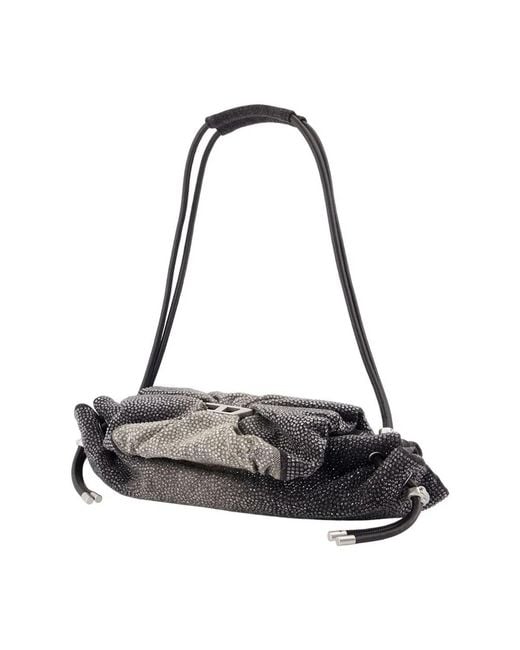 DIESEL Black Scrunch-D Small Shoulder Bag