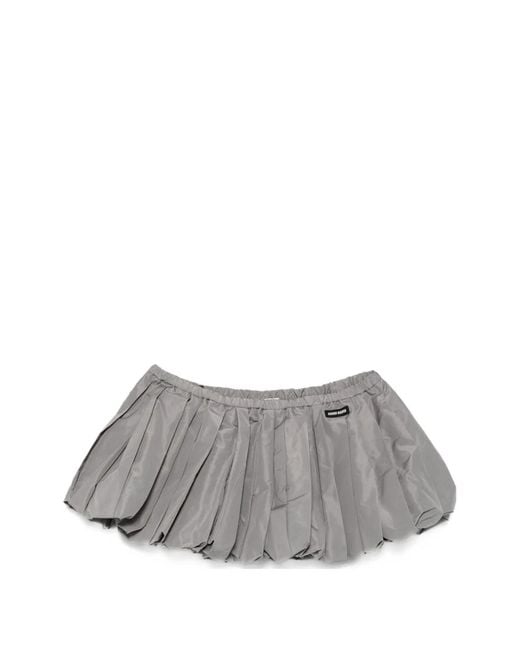 Miu Miu Gray Sleeveless Cotton Poplin Shirt