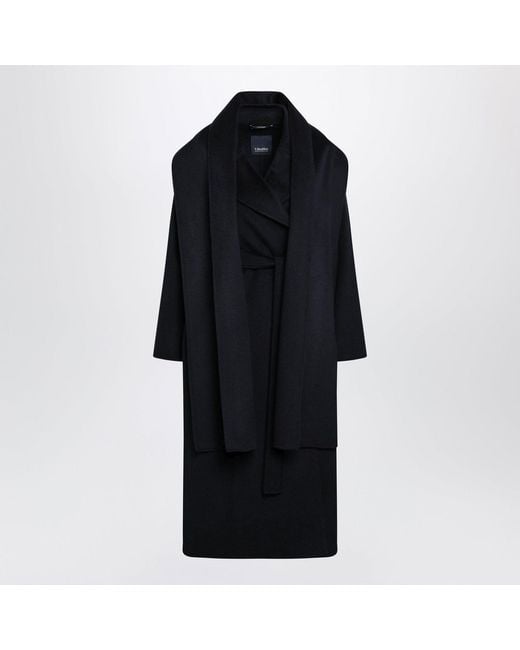 Max Mara Black Max Mara S Dark Wool And Cashmere Dressing Gown Coat