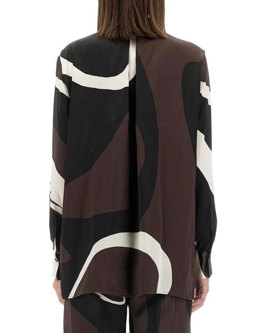 Kiton Black Printed Shirt