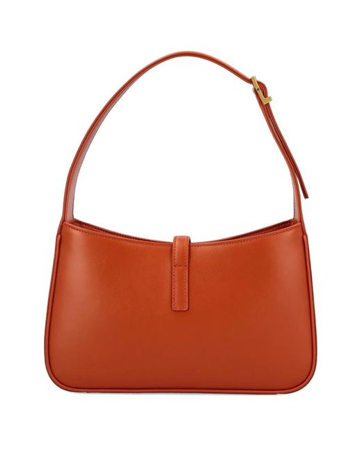 Saint Laurent Orange Mandarin Leather Le 5 À 7 Hobo Bag