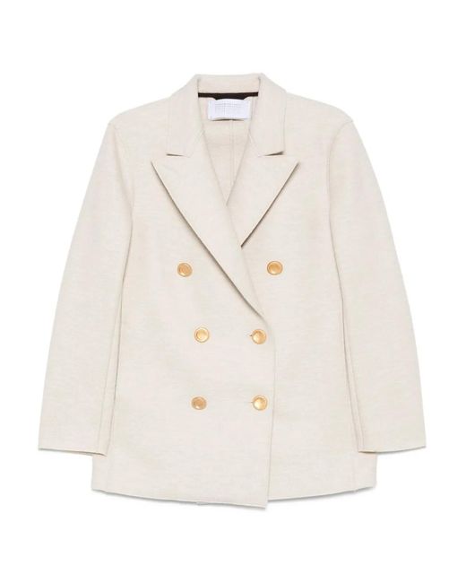 Harris Wharf London White Wool Double-Breasted Coat