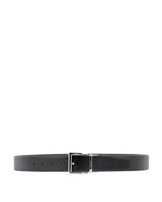 Prada White Reversible Saffiano Belt for men