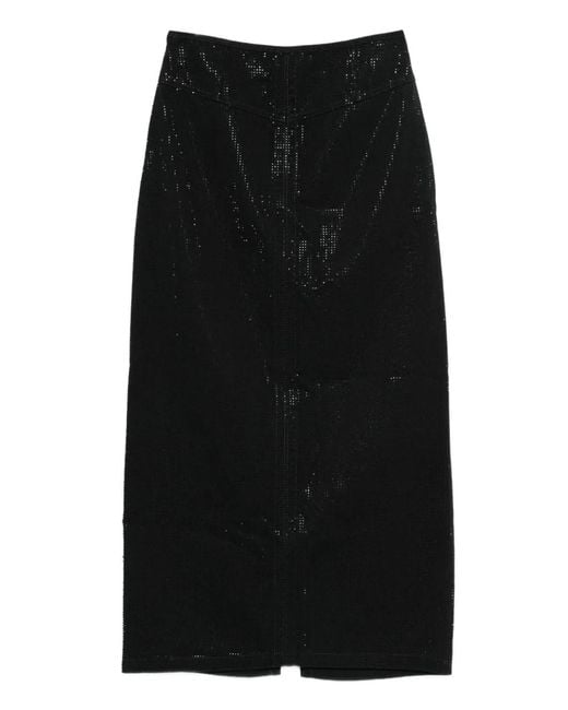 Emporio Armani Black Studded Long Skirt