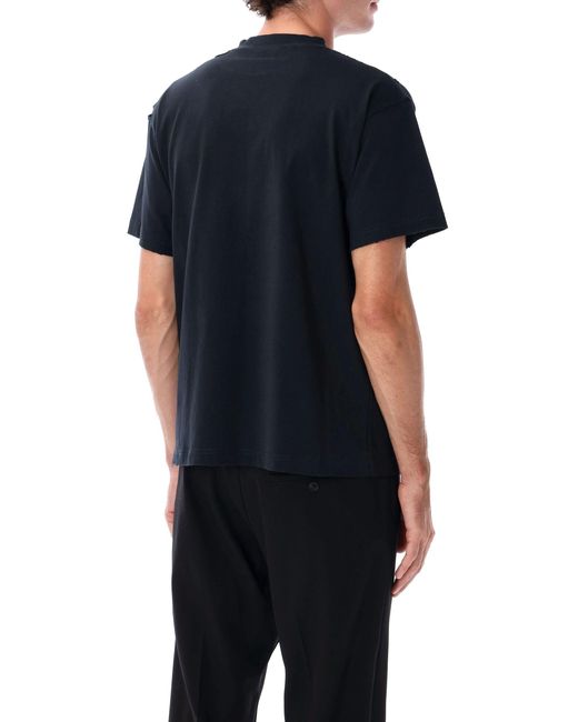 Balenciaga Black Faded Regular Fit Logo T-Shirt for men