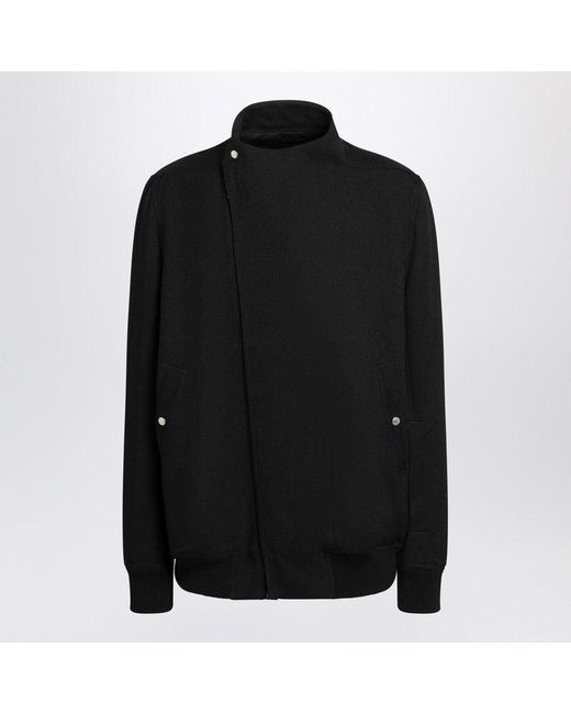 Rick Owens Black Wool Zip Jacket for men