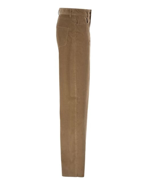 Max Mara Natural Mstfragola – Stretch Cotton Corduroy Trousers