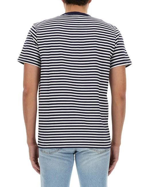 Woolrich Blue Striped T Shirt for men