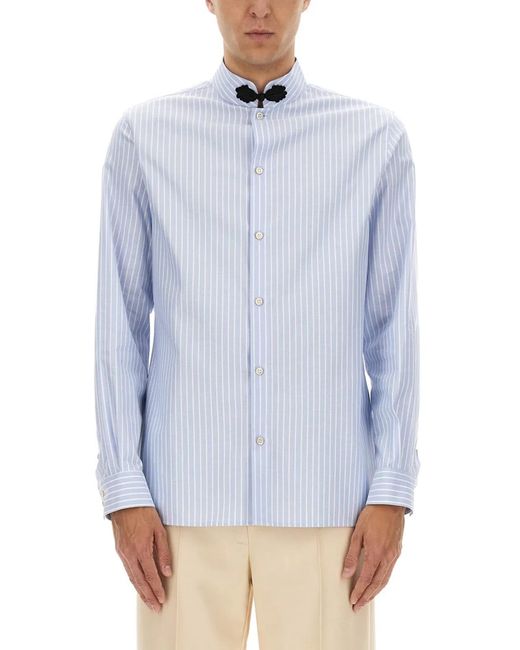 Valentino Blue Cotton Shirts for men