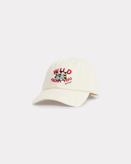 KENZO White Cotton Baseball Cap for men