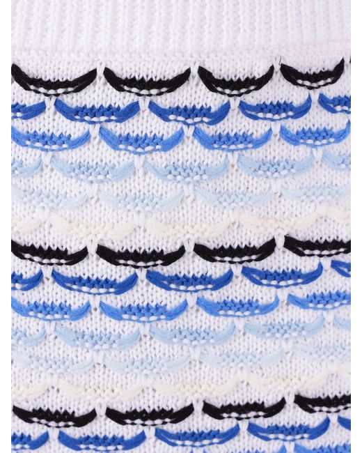 Casablanca Blue Cotton Viscose Tuck Stitch for men