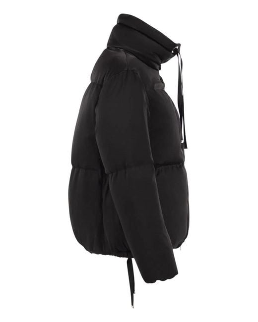 Herno Black High-Neck Down Jacket With Drawstring Collar