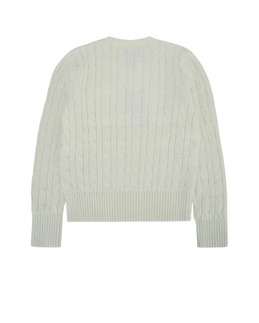 Polo Ralph Lauren White Jr Cable Cn-Sweater-Pullover