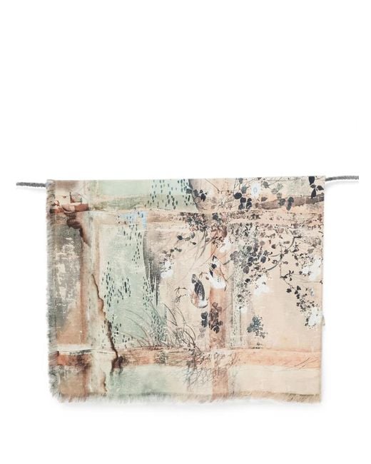 Pierre Louis Mascia Natural Printed Silk Scarf