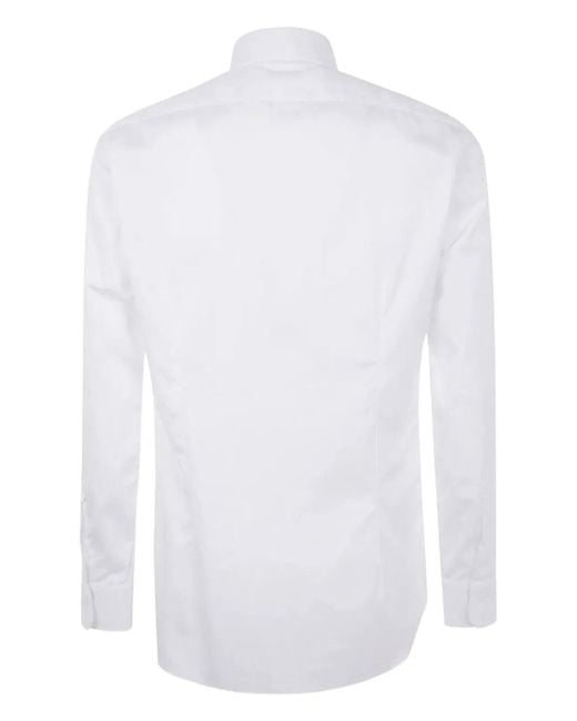 Barba Napoli White Classic Popeline Shirt for men