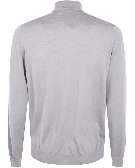FILIPPO DE LAURENTIIS Gray Mock Turtle Neck Sweater for men
