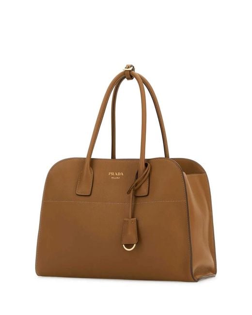Prada Brown Leather Medium Shopping Bag