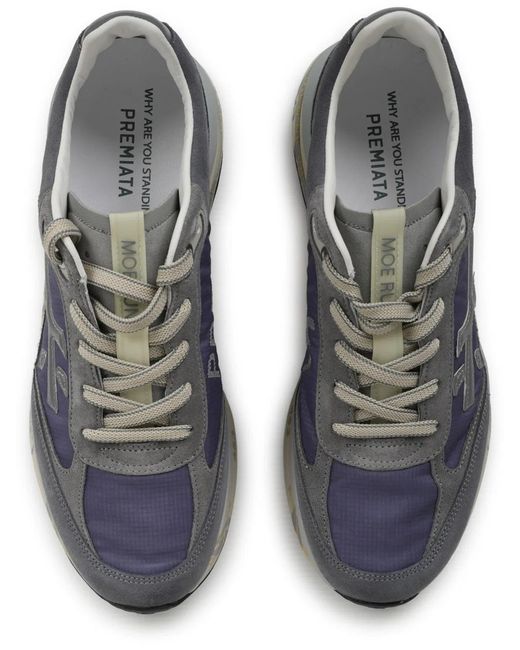 Premiata Gray Calf Leather Sneaker for men