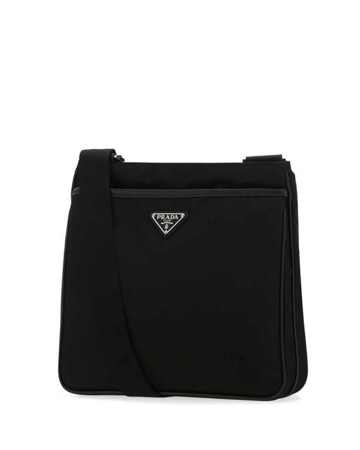 Prada Black Re-Nylon Messenger Bag for men