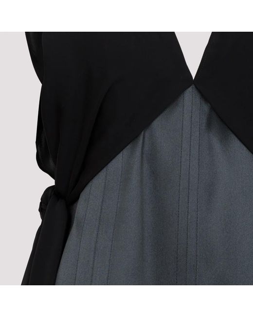Bottega Veneta Black Silk Midi-Dress