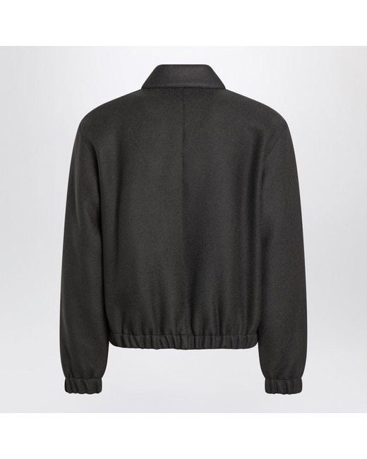 AMI Black Padded Wool Ami De Cœur Jacket for men
