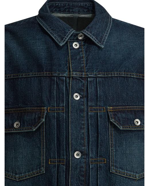 Sacai Blue Cotton Jacket for men