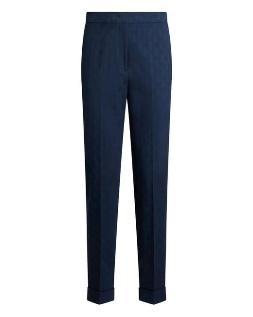 Etro Blue Cotton Elastane Pants