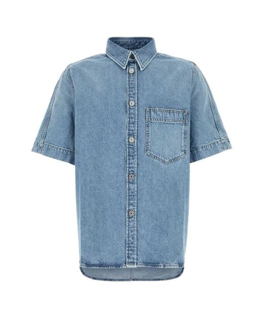 Givenchy Blue Short Sleeves Denim Shirt for men