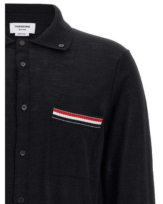 Thom Browne Black 'Button Down' Cardigan for men