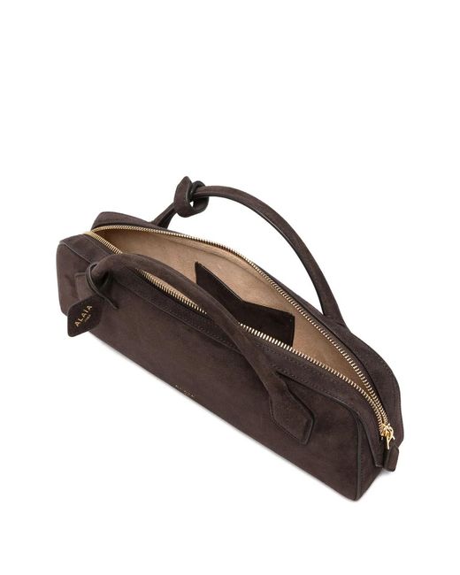 Alaïa Brown Alaia Le Teckel Suede Top-Handle Tote Bag