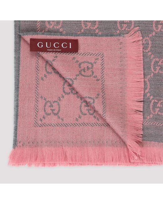 Gucci Purple Gg Wool Scarf