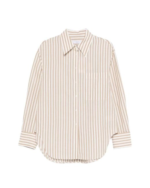IRO White Azaloa Striped Cotton Blouse