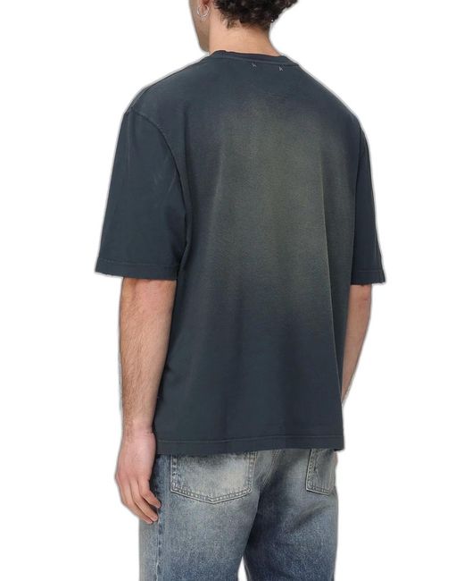 Golden Goose Deluxe Brand Blue Journey T-Shirt Dyed Gauze C for men