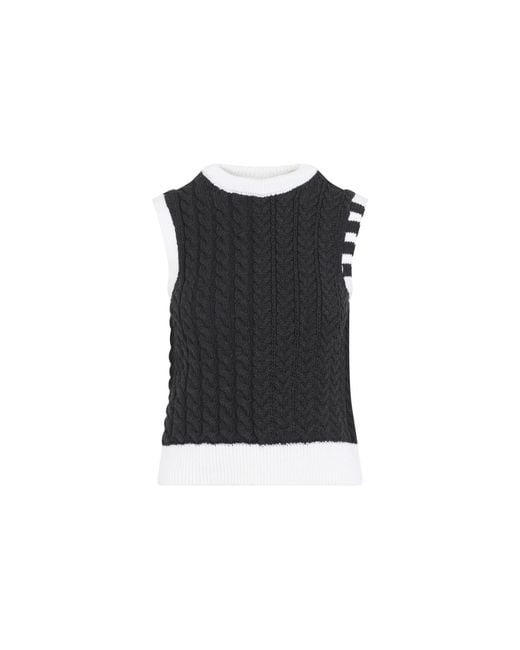 Thom Browne Black Dark Aran Cable Shell Top