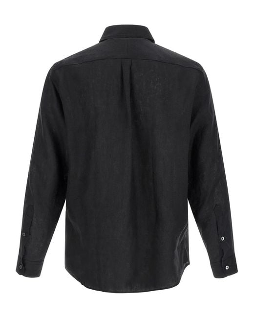Rivvia Projects Black Linen Shirt for men