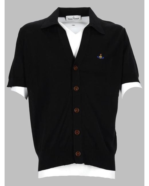 Vivienne Westwood Black Cardigan Polo for men